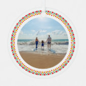 Feliz Navidad家族の写真 メタルオーナメント (正面)
