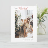 Feliz Navidad書道写真赤 シーズンカード (スタンド正面)