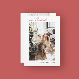 Feliz Navidad書道写真赤 シーズンカード