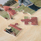 Feliz Navidad金ゴールドクリスマスフォーフォトコラージュ ジグソーパズル (側面)