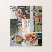 Feliz Navidad金ゴールドクリスマスフォーフォトコラージュ ジグソーパズル (縦)