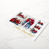 Feliz Navidad金ゴールド6写真 箔招待状 (回転した状態)