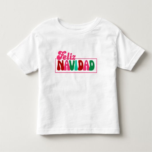 Feliz Navidad -おもしろいカラフル トドラーTシャツ (正面)