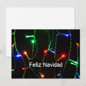 "Feliz Navidad"カラフルChristmas lights Card (正面/裏面)