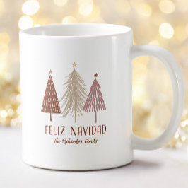 Feliz Navidad クリスマスツリーホリデーエレガント コーヒーマグカップ