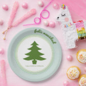 Feliz Navidad: クリスマスツリー: パーソナライズ ペーパープレート (パーティー)