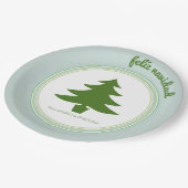 Feliz Navidad: クリスマスツリー: パーソナライズ ペーパープレート (アングル)