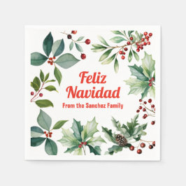 Feliz Navidad クリスマス スタンダードカクテルナプキン