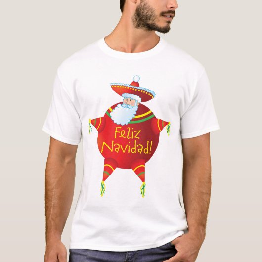 Feliz Navidad -スペインのなTシャツ、スペイン語サンタ Tシャツ (正面)