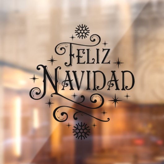 Feliz Navidad スペイン語 メリークリスマス タイポグラフィ ウィンドウサイン (シート2)