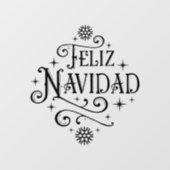 Feliz Navidad スペイン語 メリークリスマス タイポグラフィ ウィンドウサイン (シート)