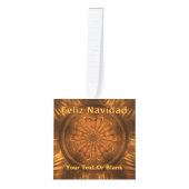 Feliz Navidad – フラクタル木彫り キューブオーナメント (正面)