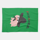 Feliz Navidad! ブタ キッチンタオル (横)