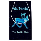 Feliz Navidad – ブルーカリブー（トナカイ） スモールペーパーバッグ (裏面)