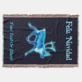 Feliz Navidad – ブルーカリブー（トナカイ） スローブランケット (正面)