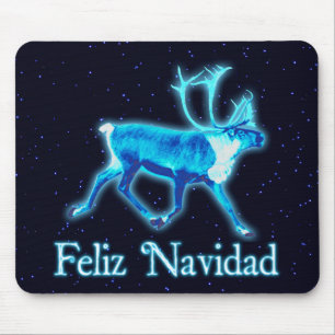 Feliz Navidad – ブルーカリブー(トナカイ) マウスパッド
