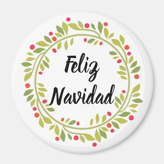 Feliz Navidad ホリデーリース クリスマス マグネット (正面)