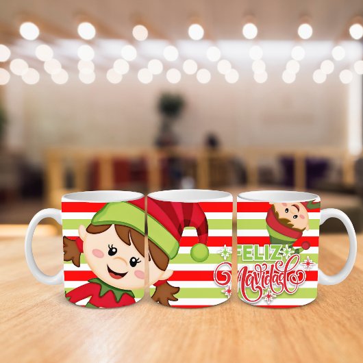 "Feliz Navidad"マグカップ， 11 oz コーヒーマグカップ