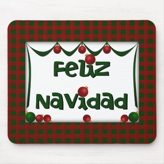 Feliz Navidad -メリークリスマスの休日のマウスパッド マウスパッド (正面)