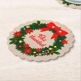 Feliz Navidad メリークリスマス リース ブローチ セット ペーパーコースター