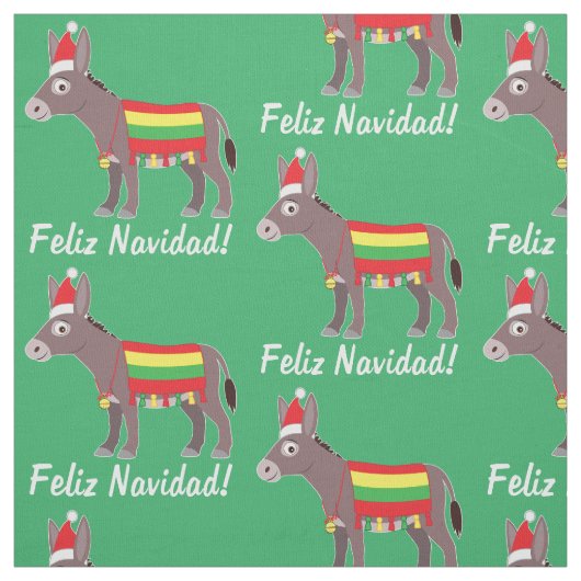Feliz Navidad! 休日の間服を着るBurro ファブリック (見本)