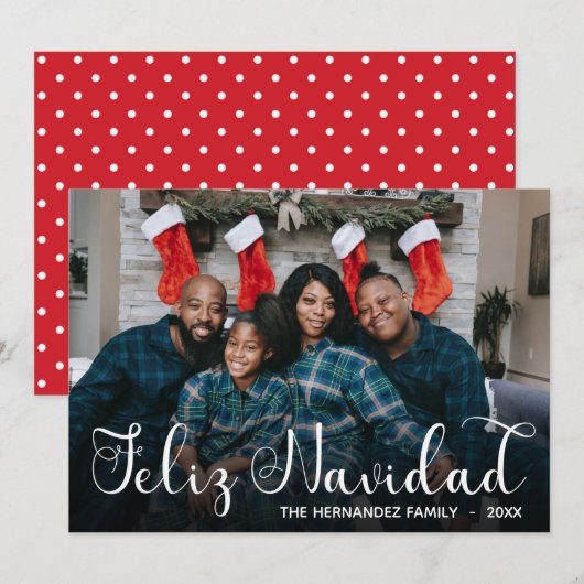 Feliz Navidad 写真 ホリデーカード (正面/裏面)
