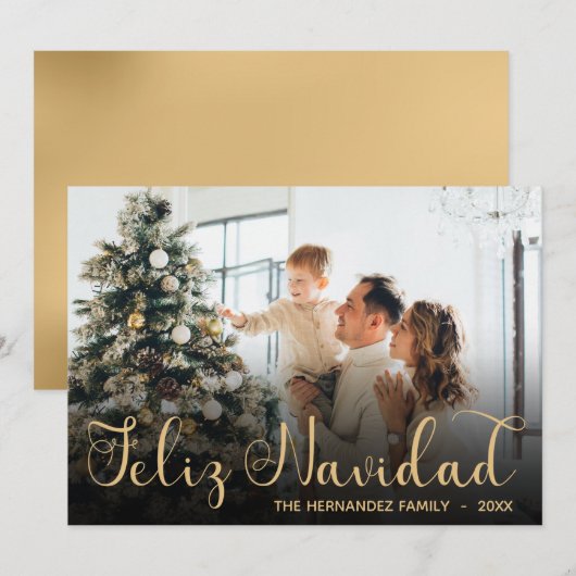 Feliz Navidad 写真 ホリデーカード (正面/裏面)