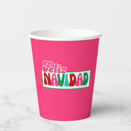 Feliz Navidad – 明るいピンク 紙コップ