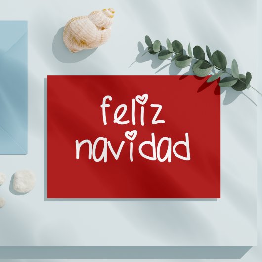 Feliz Navidad – 赤パーソナライズされたのクリスマス ポストカード