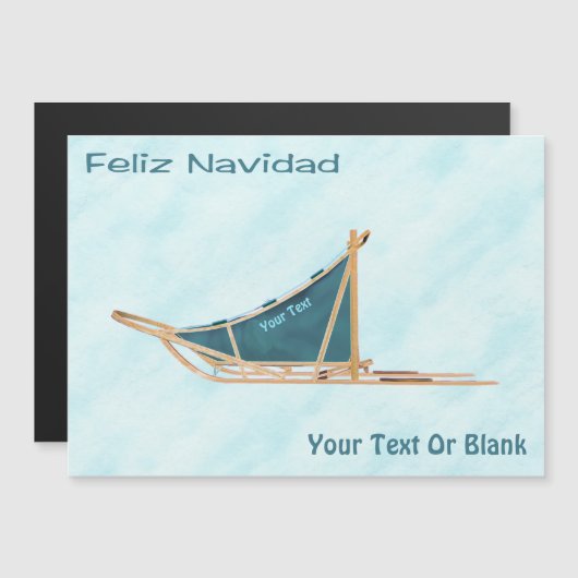 Feliz Navidad – 雪の上で犬ぞり (正面/裏面)