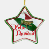 Feliz Navidad – 雪の中をダッシュイング セラミックオーナメント (裏面)