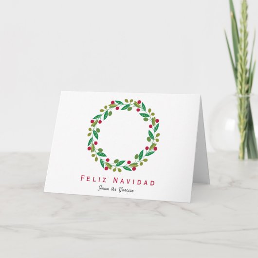 Feliz Navidad – 非写真ホリデーカード シーズンカード (正面)