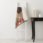 Feliz Navidad、黒人女性、白い星、ブラウン シェルパブランケット (インサイチュ)