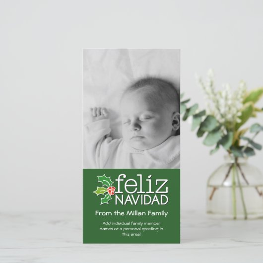 Feliz Navidad - 1つの縦の写真 シーズンカード (スタンド正面)