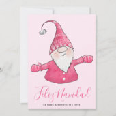 Feliz Navidad 2025カレンスペインのダー格言ピンク シーズンカード (正面)