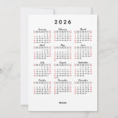 Feliz Navidad 2025カレンダー北欧格言クリスマス シーズンカード (裏面)