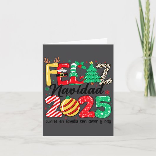 Feliz Navidad 2025 Spanish Christmas Mexican Famil カード (正面)
