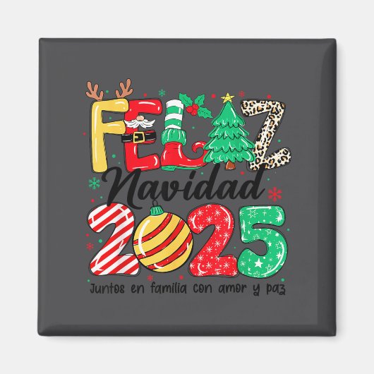 Feliz Navidad 2025 Spanish Christmas Mexican Famil マグネット (正面)