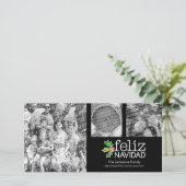 Feliz Navidad - 3つの写真のコラージュ シーズンカード (スタンド正面)