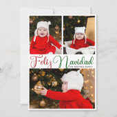 Feliz Navidad 3 Photo Cute スペインの Chrimas シーズンカード (正面)