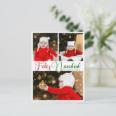 Feliz Navidad 3 Photo Cute スペインの Chrimas シーズンポストカード (スタンド正面)