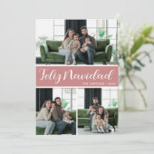 Feliz Navidad 4枚の写真フラットホリデーカード シーズンカード (スタンド正面)