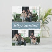 Feliz Navidad 4枚の写真フラットホリデーカード シーズンカード (スタンド正面)