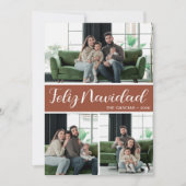 Feliz Navidad 4枚の写真フラットホリデーカード シーズンカード (正面)