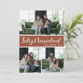 Feliz Navidad 4枚の写真フラットホリデーカード シーズンカード (スタンド正面)