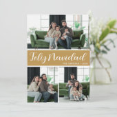 Feliz Navidad 4枚の写真フラットホリデーカード シーズンカード (スタンド正面)