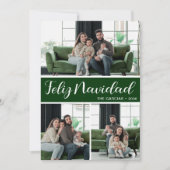 Feliz Navidad 4枚の写真フラットホリデーカード シーズンカード (正面)