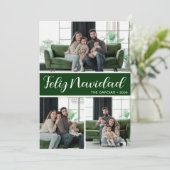 Feliz Navidad 4枚の写真フラットホリデーカード シーズンカード (スタンド正面)