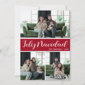 Feliz Navidad 4枚の写真フラットホリデーカード シーズンカード (正面)