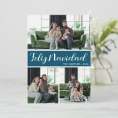 Feliz Navidad 4枚の写真フラットホリデーカード シーズンカード (スタンド正面)